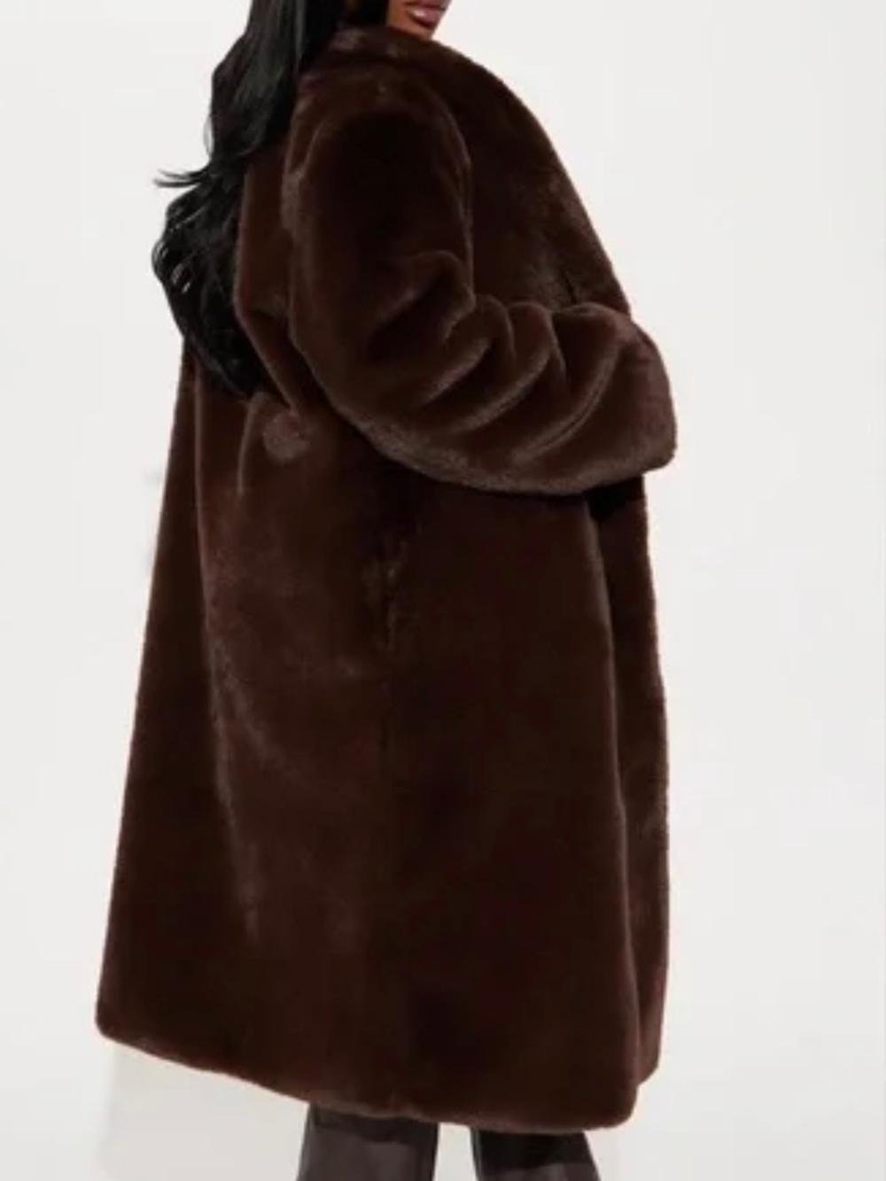 Fashion Nova Chocolate Brown Plush Teddy Coat